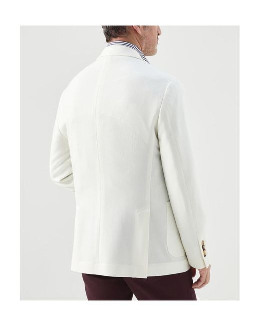 Brunello Cucinelli White Single-Breasted Wool-Blend Blazer for men