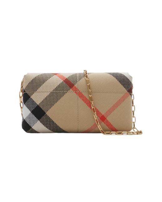 Burberry Gray Checked Mini Bag