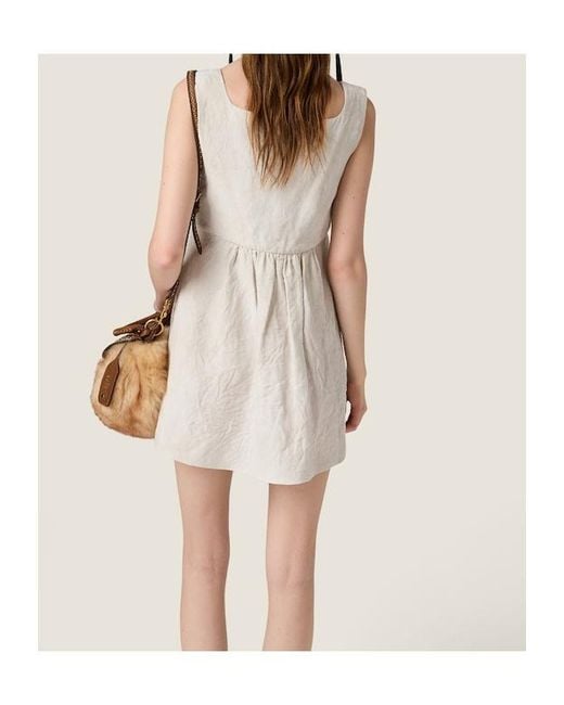 Miu Miu Natural Linen Mini-Dress
