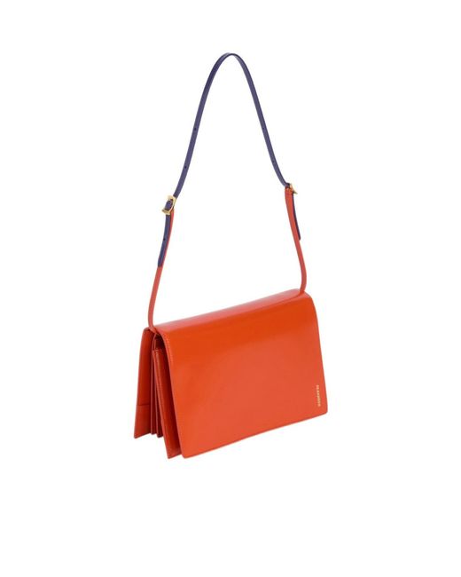 Jil Sander Red File Small Shoulder Bag