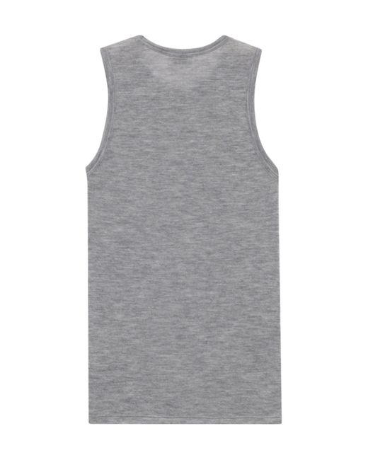 Saint Laurent Gray Crewneck Sleeveless Tank Top