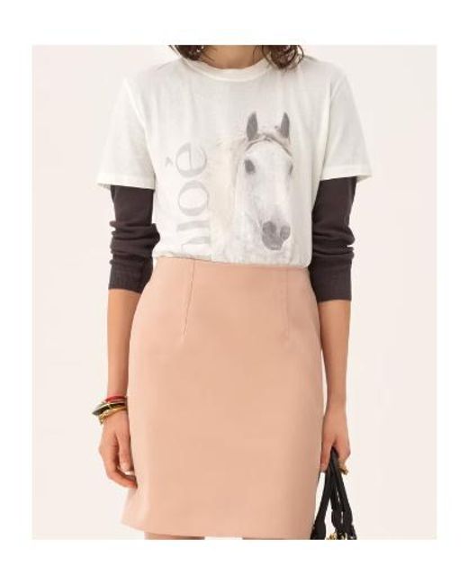 Chloé White Chloé Crew-Neck Jersey Logo T-Shirt