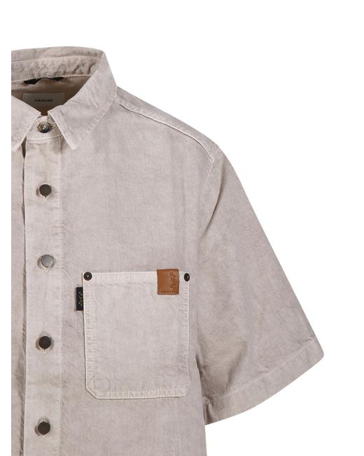 Haikure Gray Collared Short-Sleeve Shirt
