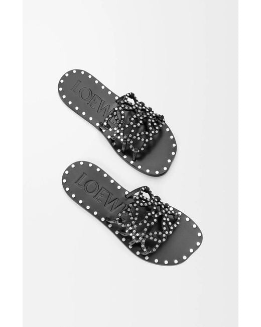 Loewe White Studded Flat Slides