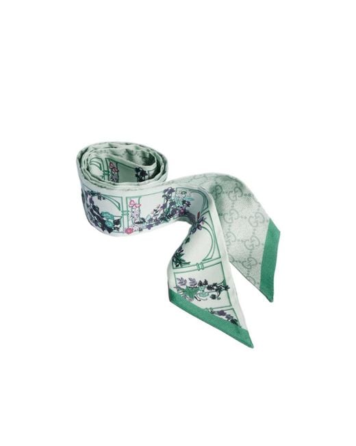 Gucci Metallic Printed Silk Twill Ribbon