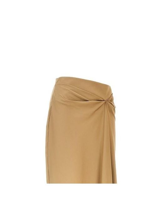Max Mara Natural Mxmpaggi Knot-Detail Column Midi Skirt
