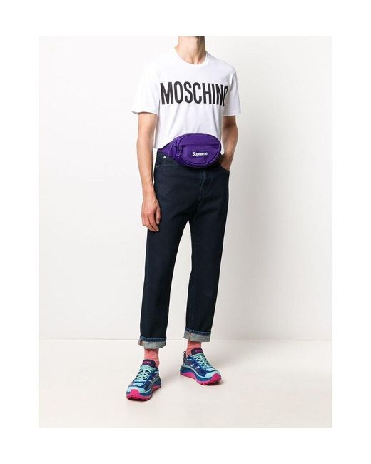Moschino White Logo Print T-Shirt for men