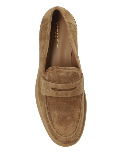 Gianvito Rossi Brown Harris Round-Toe Loafers for men