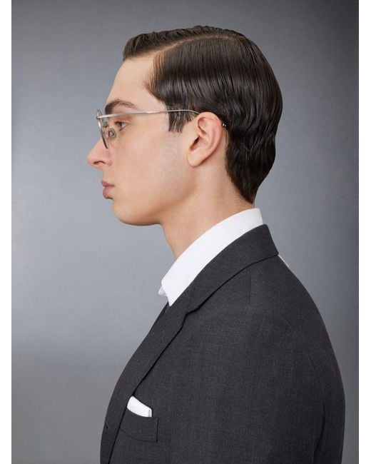 Thom Browne White Eyewear Round Frame Glasses for men