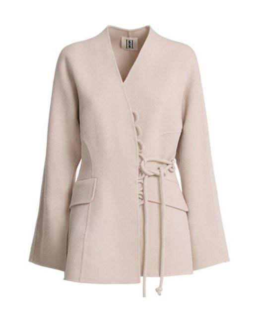 By Malene Birger Natural Lalou Wool Wrap Jacket