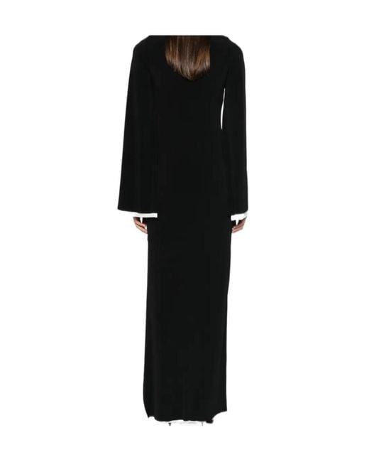 DARKPARK Black Jenna Split-Cuff Long-Sleeve Maxi Dress