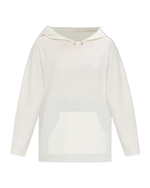 Fabiana Filippi White Long-Sleeved Hooded Sweatshirt