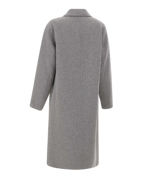 Kaos Gray Oversized Double-Breasted Coat
