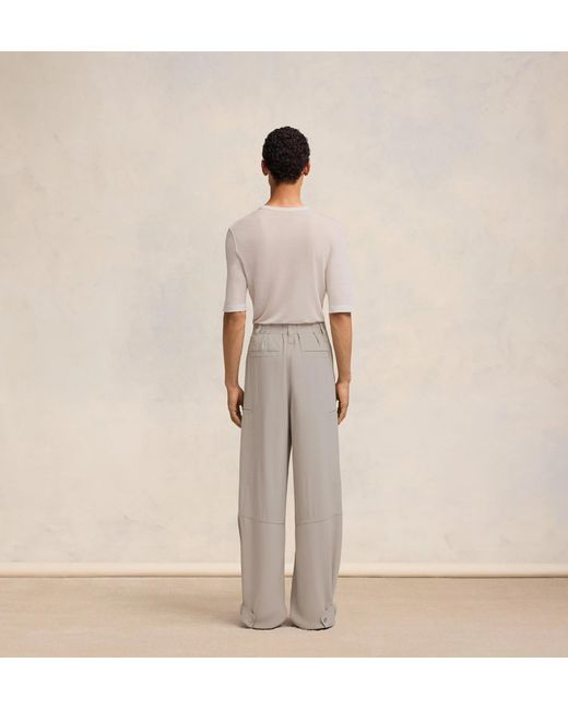 AMI Gray Ami Wide-Leg Pants for men