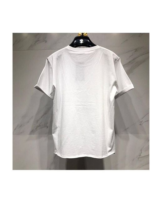 Saint Laurent White Logo-Print Crew-Neck T-Shirt