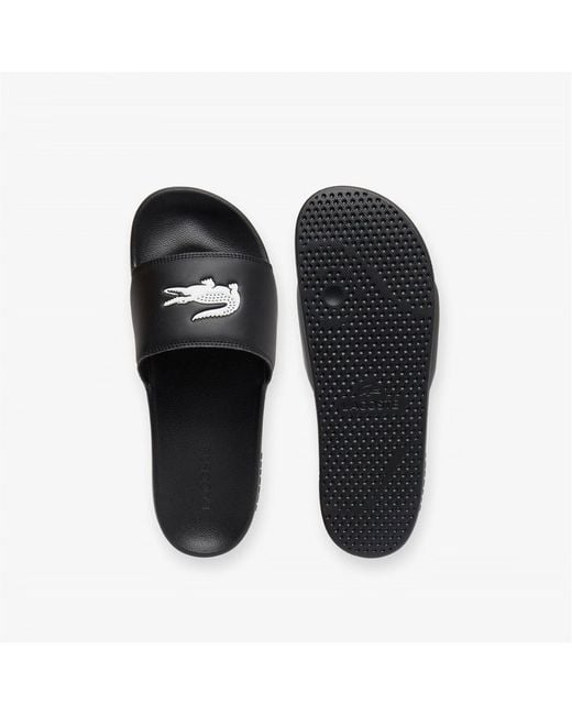Lacoste Black Serve Pool Slides for men