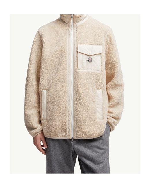 Moncler Natural Teddy Zip-Up Sweatshirt for men