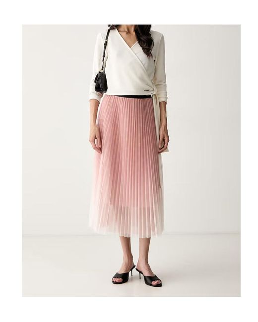 Karl Lagerfeld Pink Elastic Waist Skirt