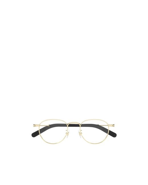 Montblanc White Eyewear Round Frame Glasses for men
