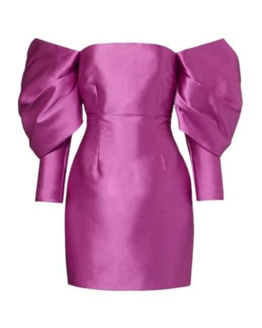 Solace London Purple Freja Satin Minidress