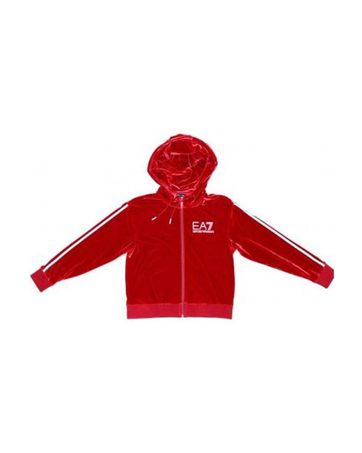 Emporio Armani Red Zipper Hooded Casual Jacket