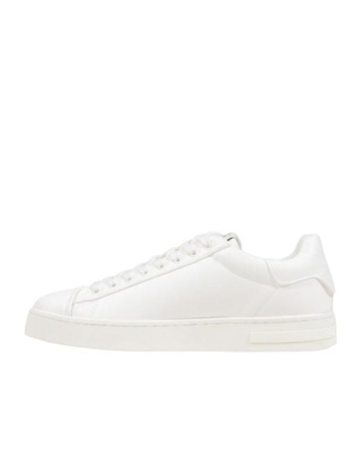 ARMANI EXCHANGE White Round-Toe Low-Top Casual Shoes for men