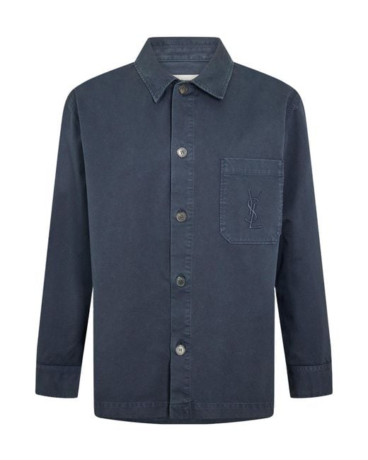 Saint Laurent Blue Workwear Shirt Jacket for men