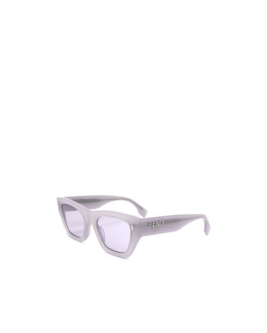 Fendi White Full Frame Sunglasses