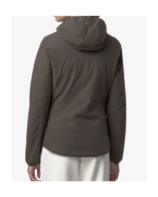 K-Way Brown Logo Cotton Jacket