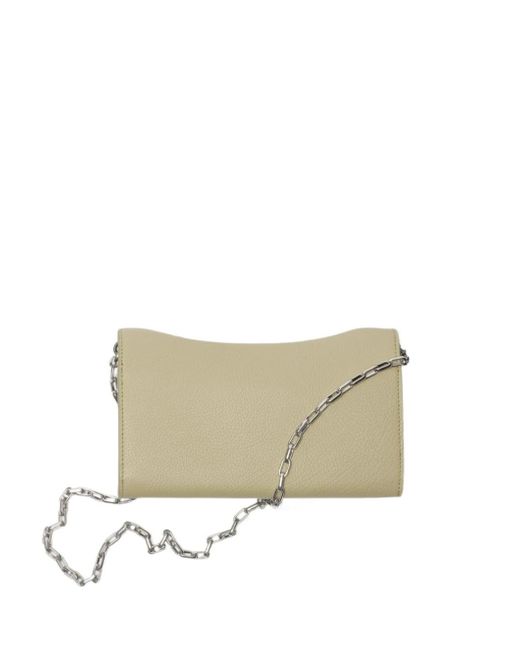 Burberry Natural Rocking Horse Foldover Top Chain-Linked Wallet