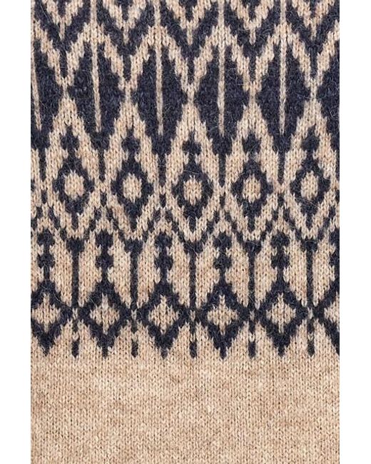Brunello Cucinelli White Patterned Knitted Crewneck Jumper for men