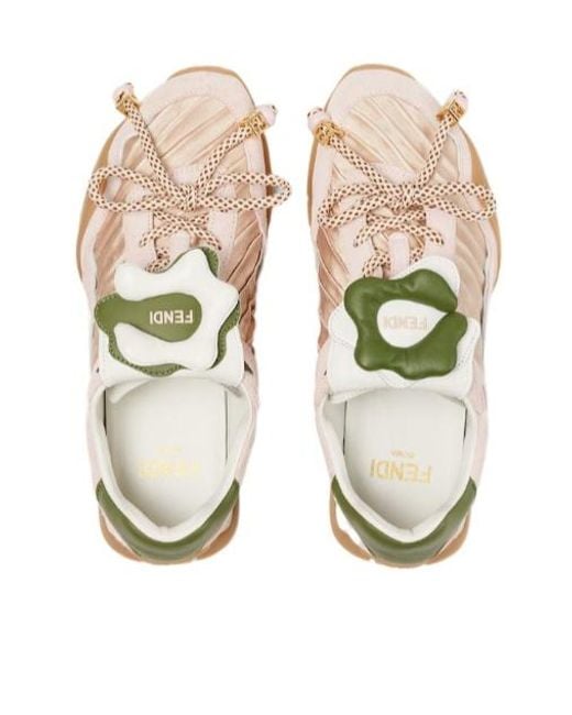 Fendi Pink Wave Pulse Lace-Up Sneakers