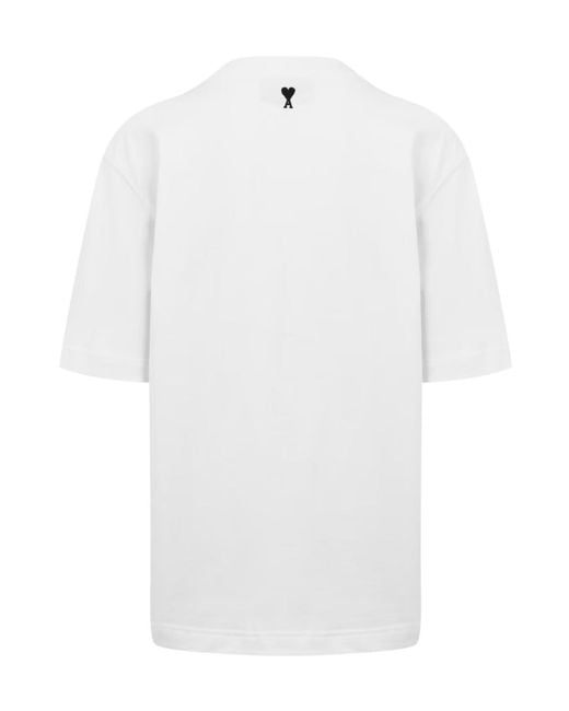 AMI White Logo Crew Neck T-Shirt