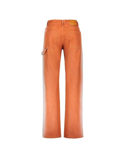 Heron Preston Orange Gradient-Effect Denim Jeans for men