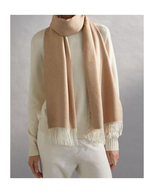 Loro Piana Natural Two-Tone Neck Scarf