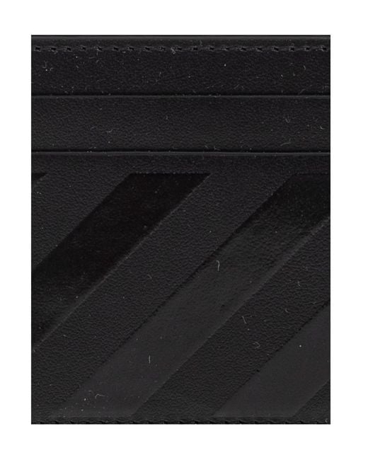 Off-White c/o Virgil Abloh Black Diagonal Leather Card Holder for men