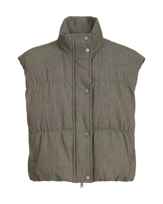 Brunello Cucinelli Green Twill-Weave Vest