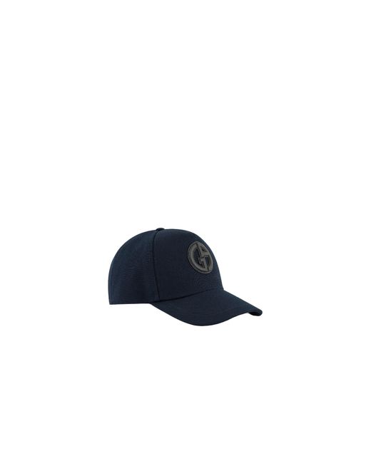 Giorgio Armani Blue Logo Engraved Baseball Cap for men