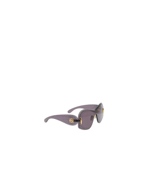 Loewe Purple Embellished Shield Frame Sunglasses