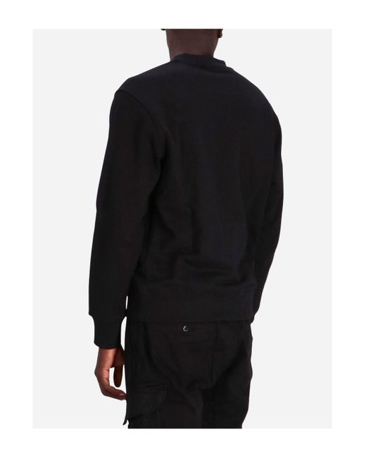 Versace Jeans Black Round-Collar Long-Sleeve Hoodie for men