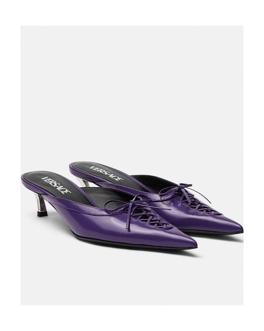 Versace Purple Pin-Point 50Mm Mules