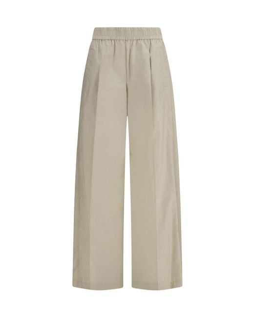 Brunello Cucinelli Natural Elasticated Palazzo Pants