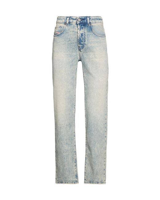 DIESEL Blue Solid Color Straight Leg Pants