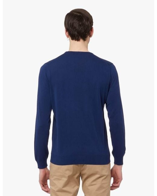 Drumohr Blue Crew Neck Sweatshirt for men