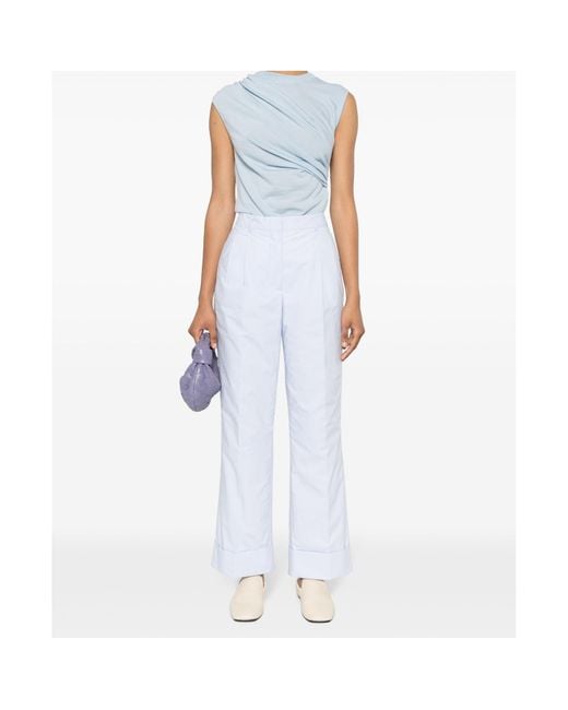 Officine Generale White Willow High-Waist Straight Trousers