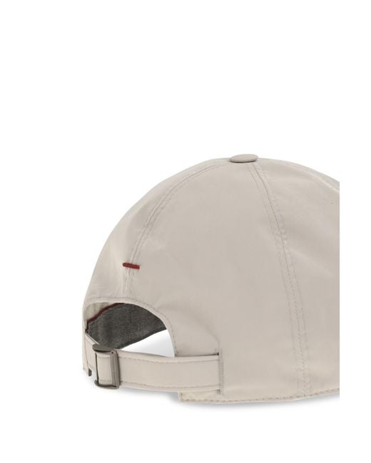 Brunello Cucinelli White Logo Visor Baseball Hat for men