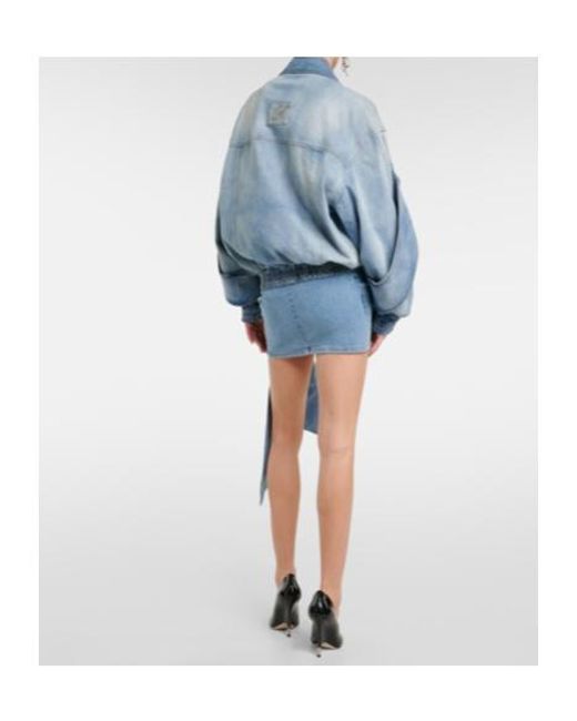 Blumarine Blue Denim Bomber Jacket