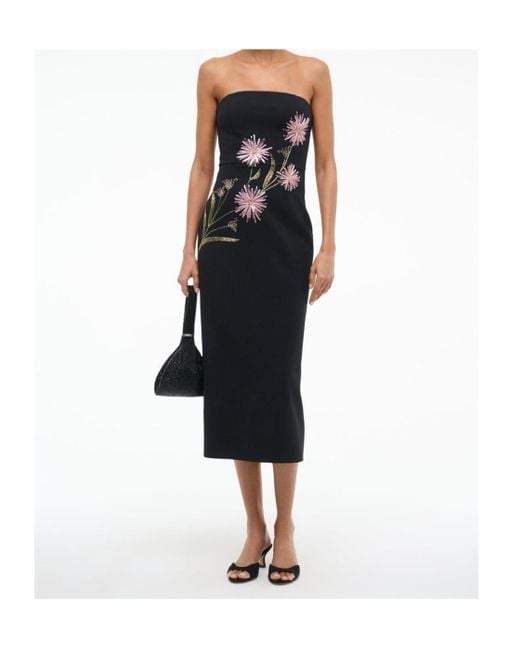 Staud Black Off-The-Shoulder Midi Dress
