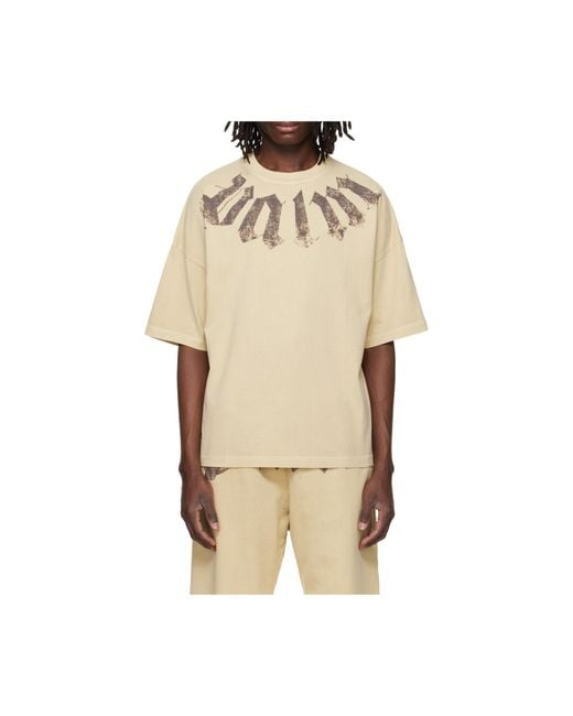 Palm Angels White Big Neck Logo Loose Fit T-Shirt for men