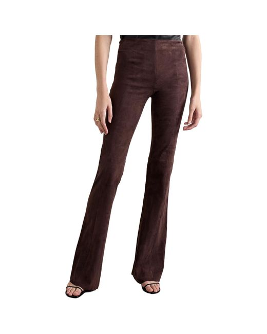 Stouls Purple Suede Flared Pants